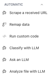 Automatic nodes