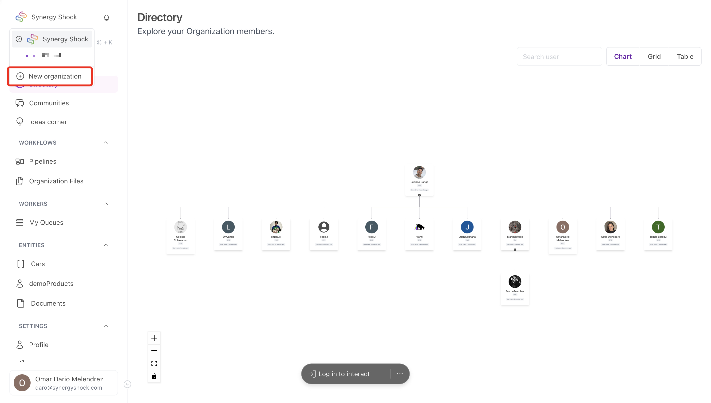 Create organization step 1