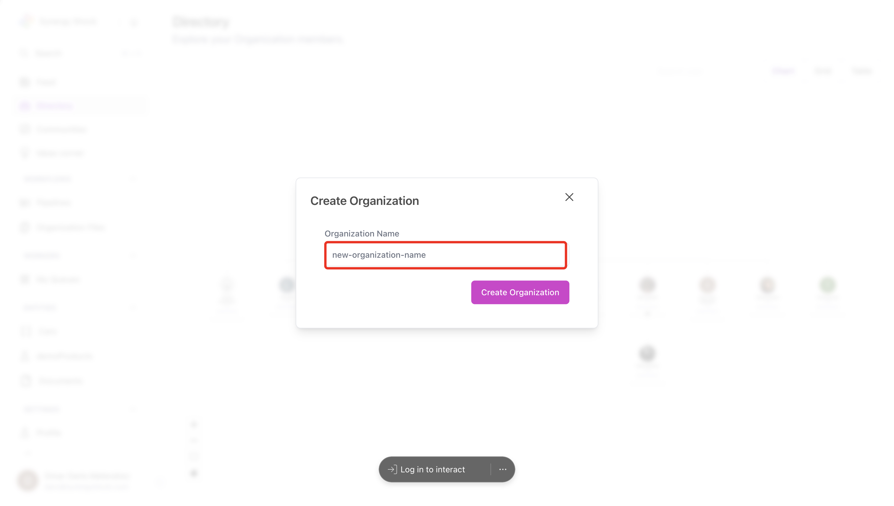 Create organization step 2