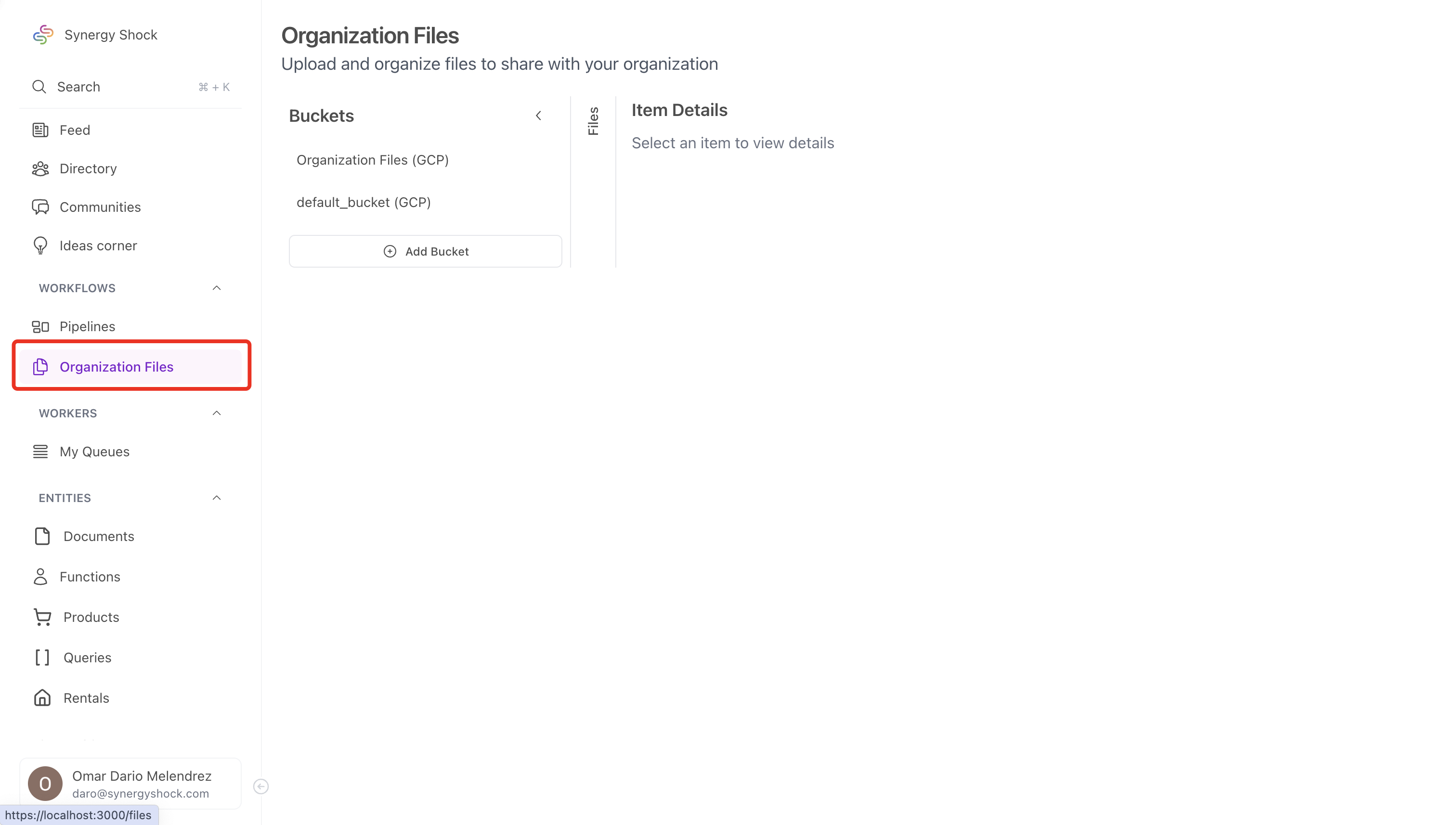 organization files section